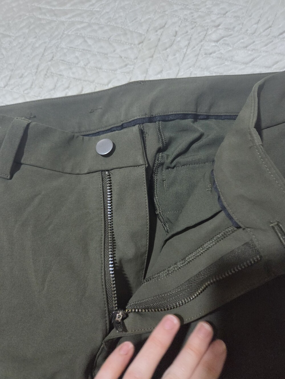 Lululemon ABC Classic Trouser Pant Olive Green Stretch Commuter Golf Workwear 32 - Picture 4 of 9